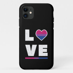 Capa Para iPhone 11 Bandeira do Orgulho Bissexual LGBTQ Desgastada Amo
