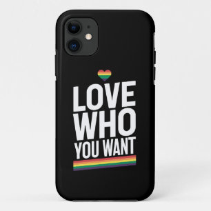 Capa Para iPhone 11 Bandeira do Orgulho Gay Arco-íris Ame Quem Você Qu
