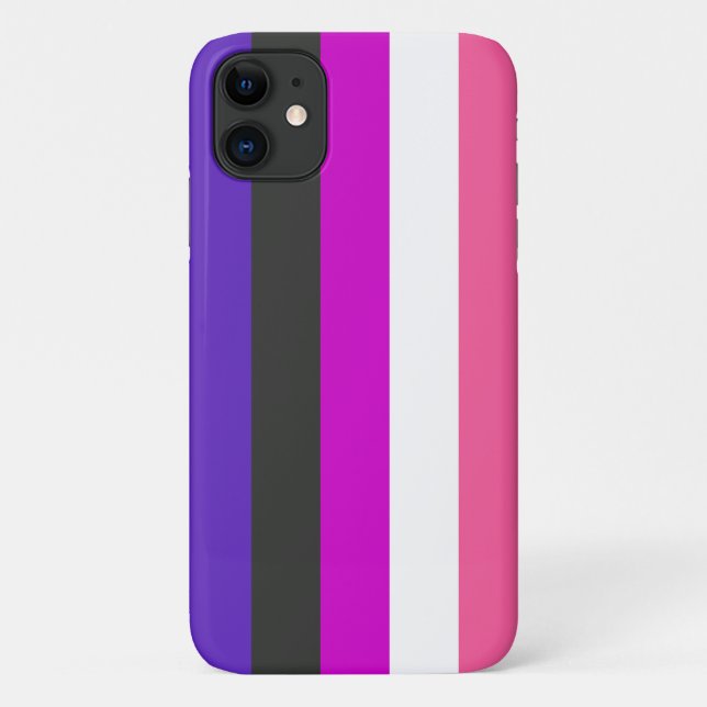 Capa Para iPhone 11 Bandeira do Orgulho Genderfluid (Verso)