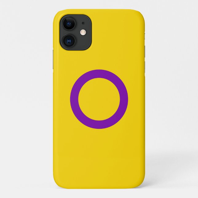 Capa Para iPhone 11 Bandeira do Orgulho Intersexo (Verso)