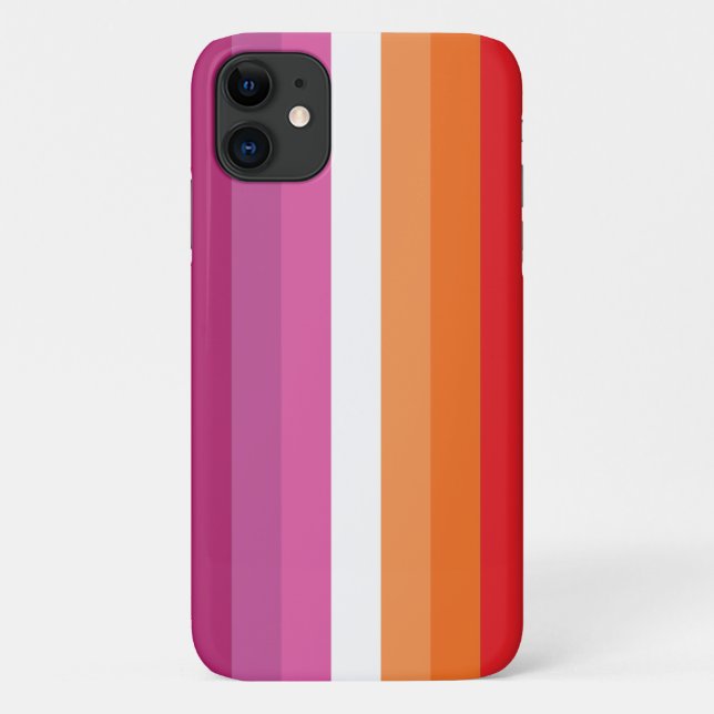 Capa Para iPhone 11 Bandeira do Orgulho Lésbico (Verso)