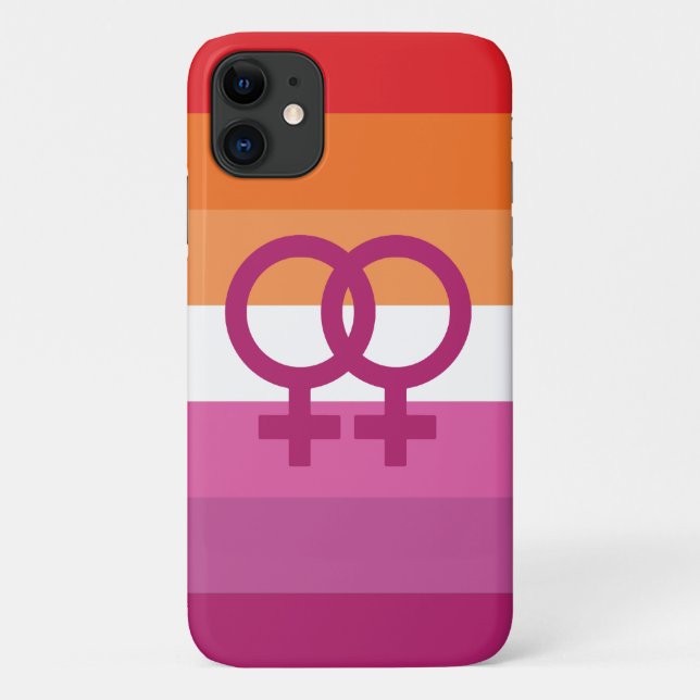Capa Para iPhone 11 Bandeira do Orgulho Lésbico WLW (Verso)