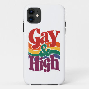 Capa Para iPhone 11 Bandeira do Orgulho LGBTQ Retro Gay e Alto