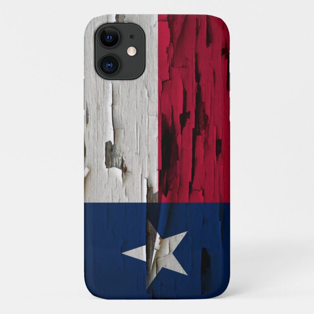 Capa Para iPhone 11 Bandeira do Texas Paint Peel Look (Verso)