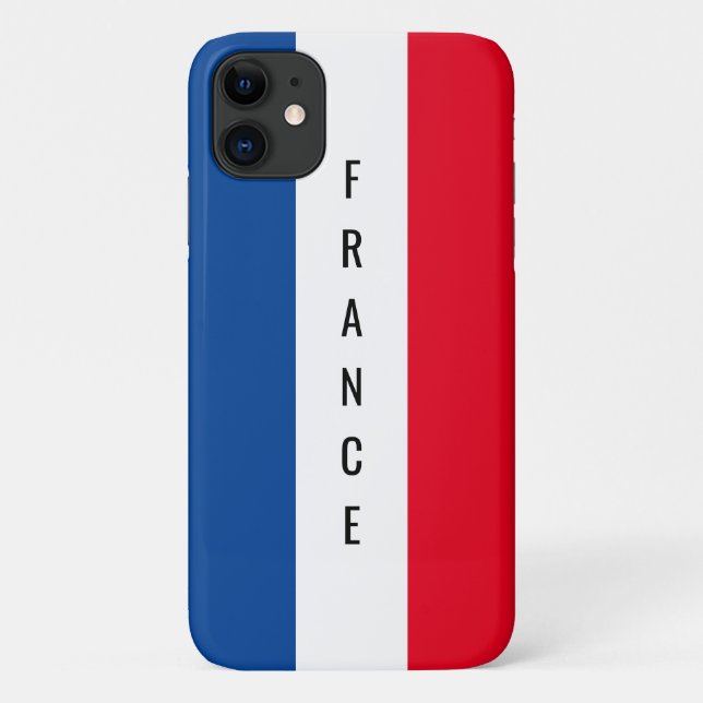 Capa Para iPhone 11 Bandeira francesa do nome personalizado francês (Verso)