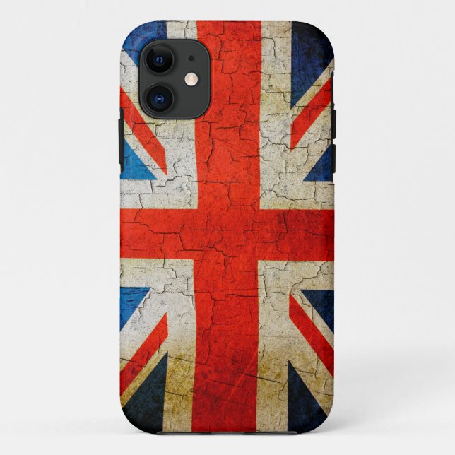 Capa Para iPhone 11 bandeira Grunge Reino Unido (Verso)
