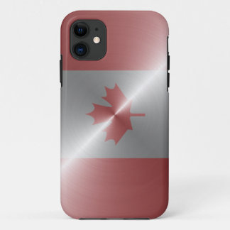 Capa Para iPhone 11 Bandeira metálica de Canadá