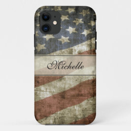 Capa Para iPhone 11 Bandeira Patriótica Americana Personalizada