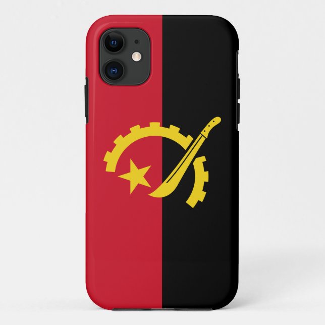 Capa Para iPhone 11 Bandeira Patriótica Angolana (Verso)