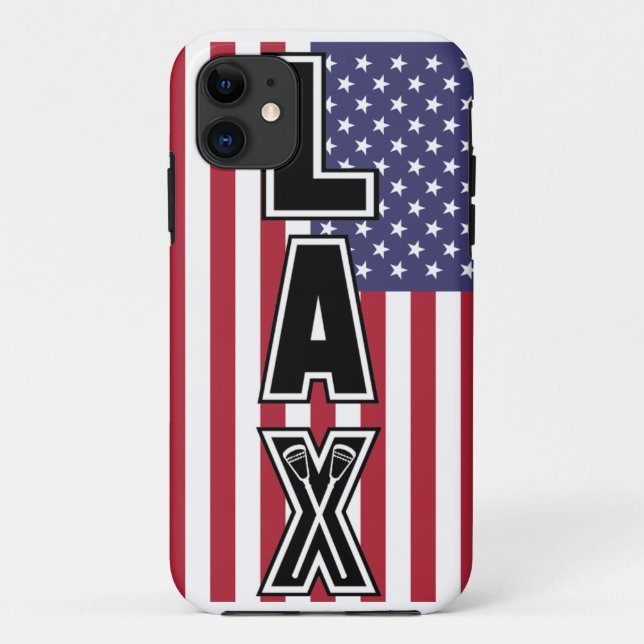 Capa Para iPhone 11 Bandeira RELAXADO dos E.U. do Lacrosse (Verso)