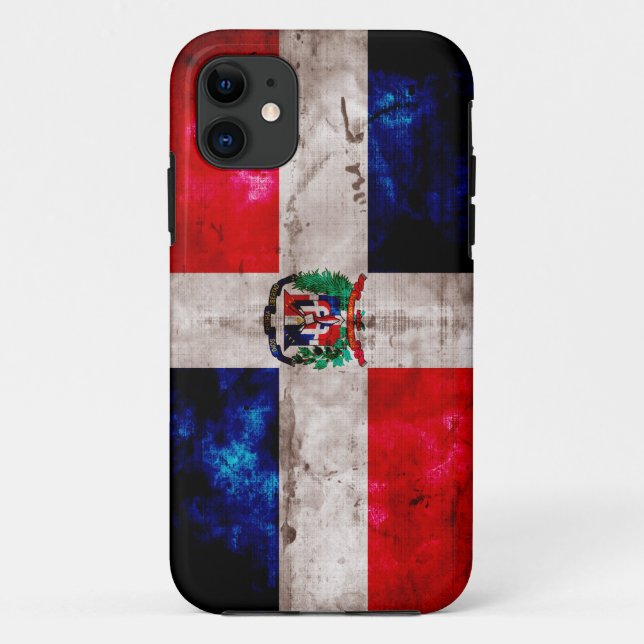 Capa Para iPhone 11 Bandeira resistida da República Dominicana (Verso)