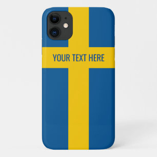 Capa Para iPhone 11 Bandeira sueca de Suecia personalizada