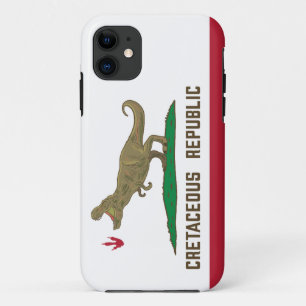 Capa Para iPhone 11 Bandeira T-rex Dinossaur, República Cretácea da Ca