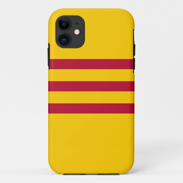Capa Para iPhone 11 Bandeira vietnamiana sul - đỏ do sọc dos (Verso)