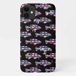 Capa Para iPhone 11 Bandeiras de Peixes TRUMP com Bolhas