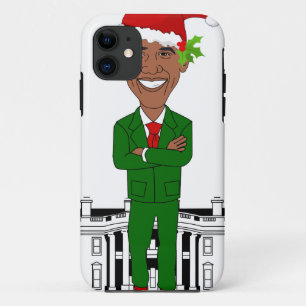 Capa Para iPhone 11 barack obama santa claus