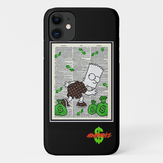 Capa Para iPhone 11 Bart Simpson Money (Verso)