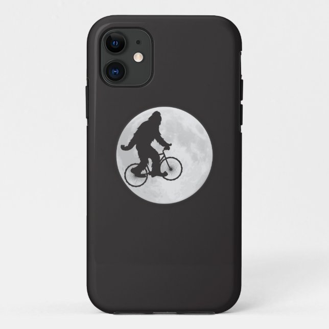 Capa Para iPhone 11 Batedor em uma bicicleta no céu com camiseta lunar (Verso)
