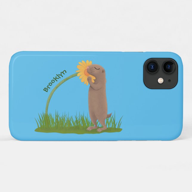 Capa Para iPhone 11 BD de cãozinho da pradaria (Verso (horizontal))