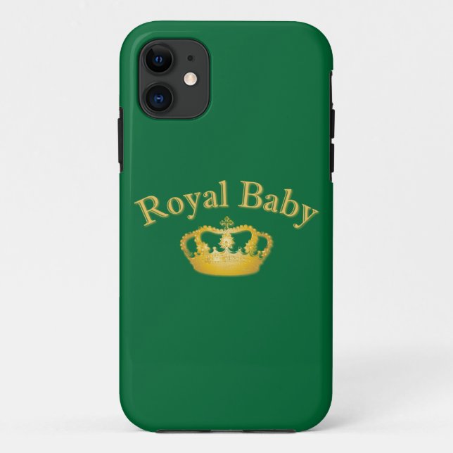 Capa Para iPhone 11 Bebê Real com Coroa Ouro (Verso)