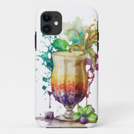 Capa Para iPhone 11 BEBIDAS GRÁFICAS MARDI bonito DE WATERCOLOR