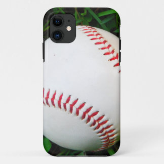 Capa Para iPhone 11 Beisebol Branco com Ponta Vermelha