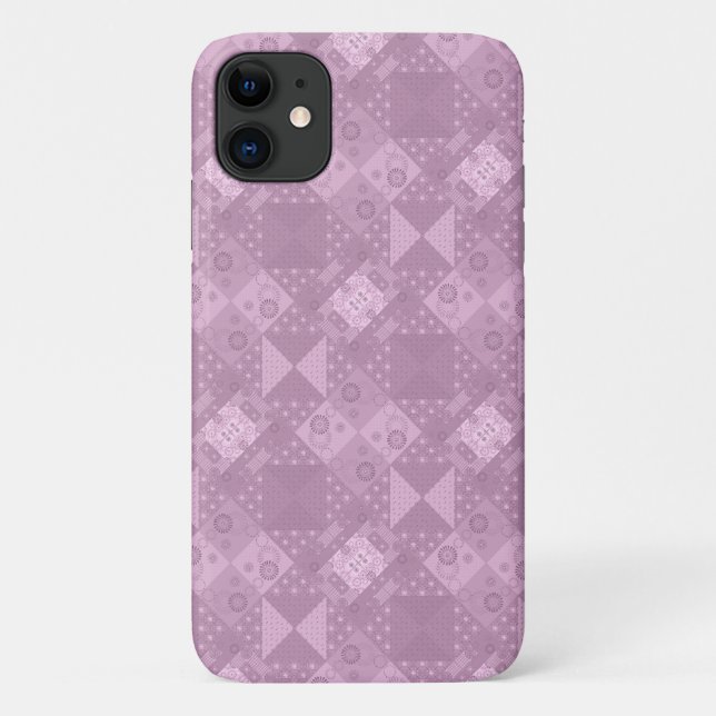 Capa Para iPhone 11 bela e tradicional manta de retalhos lilás (Verso)
