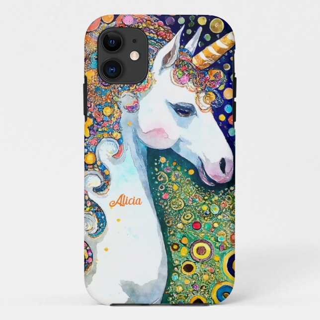 Capa Para iPhone 11 Bela Fantasia Unicórnio (Verso)