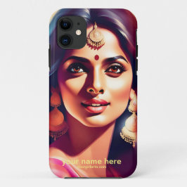 CAPA PARA iPhone 11 BELA MULHER DO LESTE INDIANO ENFRENTA ARTE DIGITAL