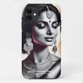 CAPA PARA iPhone 11 BELA RETRATO DIGITAL DA MULHER DO LESTE NA ÍNDIA