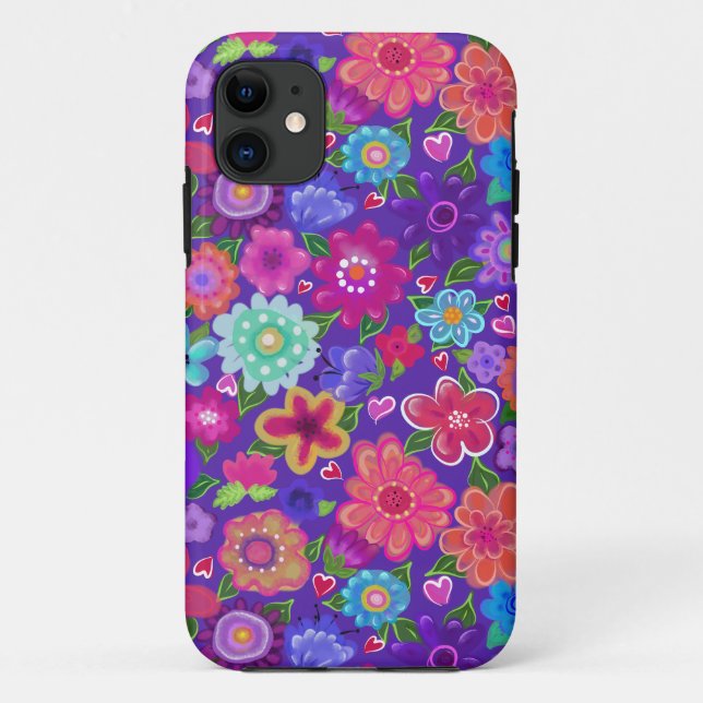 Capa Para iPhone 11 Belo Estilo Boho das Flores (Verso)