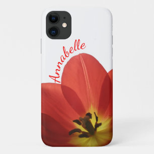 Capa Para iPhone 11 Belo Tulipa Vermelha   Floral Personalizado