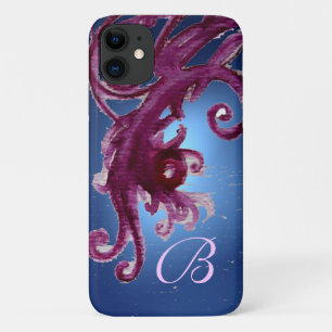 CAPA PARA iPhone 11 BERROS AZUIS E MONOGRAMAS FLORAIS