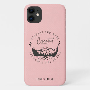 Capa Para iPhone 11 Bíblia Esther Personalizada Verse Blush Christian