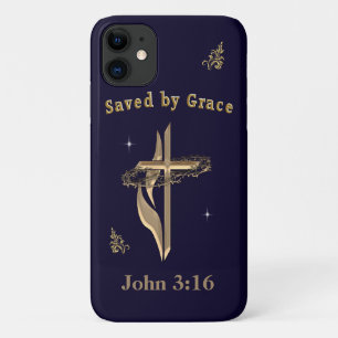Capa Para iPhone 11 Bíblia Verso salvo pela Grace