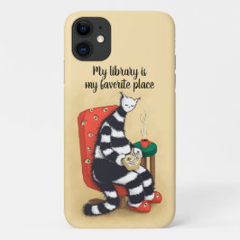 Capa Para iPhone 11 Biblioteca Cat Lover Libarian