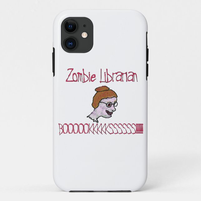 Capa Para iPhone 11 Bibliotecário Zombie (Verso)