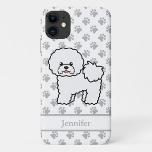 Capa Para iPhone 11 Bichon Frise Cute Cartoon Dog & Name