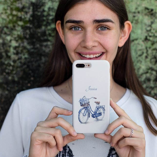 Capa Para iPhone 11 Bicicleta no Azul Delft personalizável (Criador carregado)