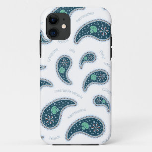 Capa Para iPhone 11 Biologia de Protozoários Paramecia Paisley Ciência