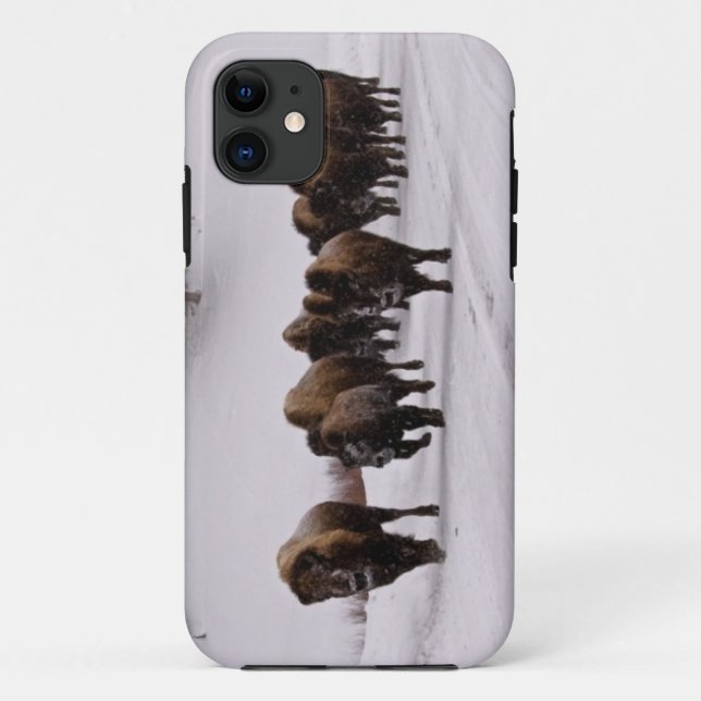 Capa Para iPhone 11 Bisonte no inverno (Verso)