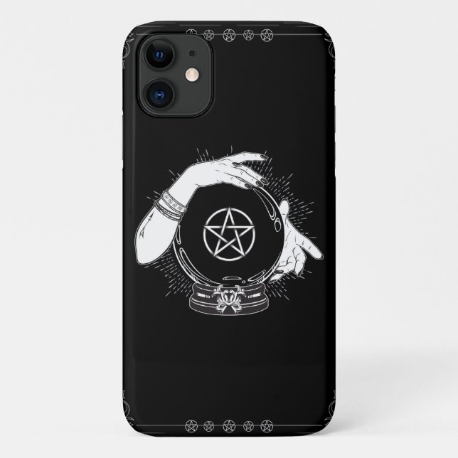 Capa Para iPhone 11 Black Mystic Fortune Teller Mystical Crystal Ball (Verso)