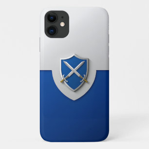Capa Para iPhone 11 Blindagem prateada com espadas cruzadas