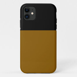 Capa Para iPhone 11 Bloco de Cor Marrom Sela Preto Moderno Sem Costura