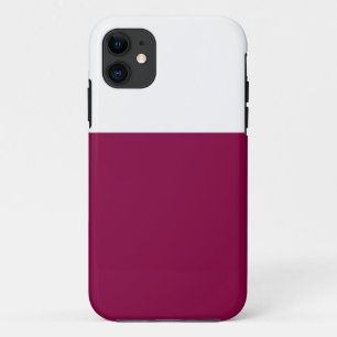 Capa Para iPhone 11 Bloco de Cor Moderno Estiloso Vermelho Cranberry B