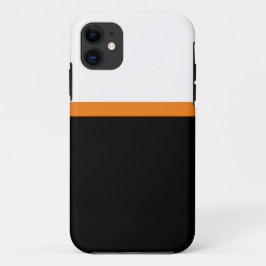 Capa Para iPhone 11 Bloco de Cor Preta Branca, Laranja-Cinzento Negrit