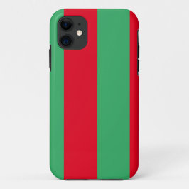 Capa Para iPhone 11 Bloco de Cores de Feriado de Natal em Greve Vermel
