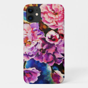 Capa Para iPhone 11 Bloom Floral Sun Fuchsia Arte Rosa