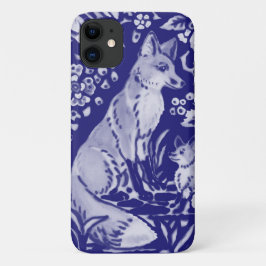 Capa Para iPhone 11  Blue Fox Azulejo Arte Única Florestal Delft
