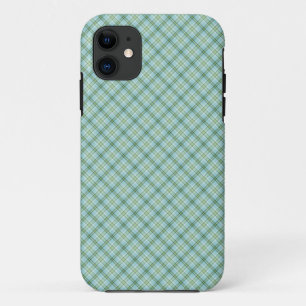 Capa Para iPhone 11 Blue Green Tartan